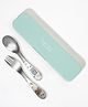 Theoni Little Bites Cutlery Set Kids Cutlery Set with Case Kids Spoon and Fork Kids Spoon Steel Safe & Handy for Tiny Hands - Silver