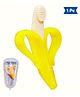Bubble Trouble Silicone Baby Banana Teether & Infant Toothbrush, Ergonomic Grip And Dust-Resistant (Yellow)
