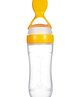 Bubble Trouble Feeding Spoon with Squeezy Food Grade Silicone Feeder Bottle, for Infant Baby, 90ml - Yellow