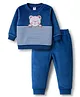 ToffyHouse Knit Winter Wear Night Suit With Animal Embriodery - Blue