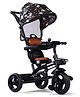 Kids Tricycle with Removable Canopy & PU Cushion Seat -Black|Plug&Play Wheels|Direction Control PushHandle| Foldable Footrest| Sturdy&Durable Frame|Easy Assembling| Puncture Proof Tyres| Activity Gift