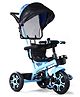 Kids Tricycle with Removable Canopy & Cushion Seat -SeaGreen|Plug&Play Wheels|Direction Control PushHandle| Foldable Footrest| Sturdy&Durable Frame|Easy Assembling| Puncture Proof Tyres| Activity Gift