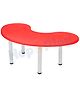 Hop N Play Moon Shaped Kids Table with Metal Legs  Spacious & Durable  Ideal for Play, Study & Activities  Red