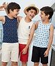 Pine Kids Cotton Knit Sleeveless Vests With Stripes & Sea Life Print Pack Of 3 (Colour May Vary)