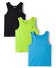 Pine Kids Cotton Knit Sleeveless Solid Assorted Vests Pack of 3 - Aqua Blue Green & Black