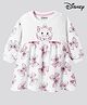 Bonfino Disney Terry Knit Full Sleeves Frock with Mari Graphic & Badge Detailing - White