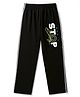 Taeko Single Jersey Knit Full Length Track Pant With Text Print - Black