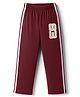 Taeko Single Jersey Knit Full Length Track Pant With Number Print - Maroon