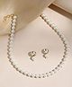 Mansiyaorange Elegant Pearl Necklace Set with Kundan Stud Earrings | Classic White Beaded Jewelry for Women & Girls | Wedding, Festive & Party Wear Jewelry Set