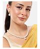 Mansiyaorange Elegant Pearl Necklace Set with Kundan Stud Earrings | Classic White Beaded Jewelry for Women & Girls | Wedding, Festive & Party Wear Jewelry Set