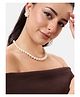 Mansiyaorange White Pearl Necklace Set with Floral Stud Earrings | Elegant Beaded Jewelry for Women & Girls | Festive, Office & Daily Wear Lightweight Pearl Jewelry Set