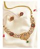 Mansiyaorange Gold Plated Pearl Kundan Rajwadi South Indian Peacock Choker Necklace Wedding Party Jewelry Set For Women