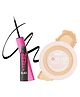 Glam21 Forever Matte Compact Light Beige - 9 g & Xtreme Black Eyeliner  6 ml | HD Matte Finish & 12 hr Stay|Combo Pack Of 2