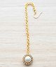 Pretty Ponytails Pearl & Ghungroo Embellished Maang Teeka - Golden