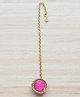 Pretty Ponytails Zardozi Designed Maang Tikka - Pink