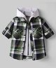 Rikidoos Full Sleeves Checked Shirt With Attached Hooded Tee - Green & Melange