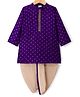 Babyhug Brocade Woven Full Sleeves Kurta Dhoti Set With Floral Foil Print - Purple