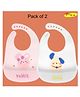 Joy Buzz Waterproof Silicone Feeding Bib With Adjustable Strap Pack Of 2 - Pink,Offwhite