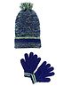Pine Kids Knit Woolen Cap & Cloves Set Navy Blue - Diameter 18 cm