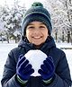 Pine Kids Knit Woolen Cap & Cloves Set Navy Blue - Diameter 18 cm