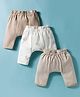 I Bears Interlock Knit Full Length Diaper Leggings with Stripes & Hot Air Balloon Pack of 3 - Beige & White