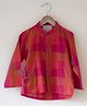 Love the World Today Cotton Woven Full Sleeves Checked Jodhpuri Kurta - Red Pink & Orange