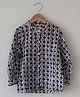Love the World Today Cotton Woven Full Sleeves Leaves Printed Shirt - Black