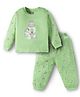 Tango Single Jersey Knit Full Sleeves Night Suit With Animal Print - Green