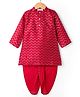 Babyhug Georgette Woven Full Sleeves Printed Kurta Dhoti Set - Maroon