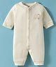 I Bears Interlock Knit Half Sleeves Romper With Birdie Print - Offwhite
