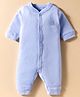 IBears Interlock Knit Half Sleeves Front Open Romper with Sunshine Print - Light Blue