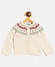JWAAQ Cotton Knit Full Sleeves Abstract Designed Sweater - Oatmeal