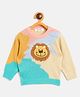JWAAQ Cotton Knit Full Sleeves Lion Patch Detailed Sweater - Teal Blue