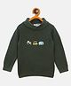 JWAAQ Cotton Knit Full Sleeves Vehicles Embroidered Sweater - Green