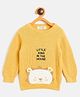 JWAAQ Cotton Knit Full Sleeves Cute Baby Lion Face Patch Embroidered Sweater - Yellow