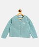 JWAAQ Cotton Knit Full Sleeves Heart Embroidered Sweater - Teal
