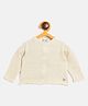 JWAAQ Cotton Knit Full Sleeves Self Designed Sweater - Beige