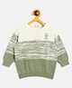 JWAAQ Cotton Knit Full Sleeves Alphabet Embroidered Sweater - Green