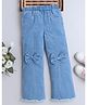 Bright Stars KIDSWEAR Woven Bow Applique Detailed Wide Legged Frayed Jeans - Blue