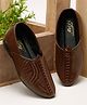 Tiny Bugs Abstract Designed Slip On Mojaris  - Tan