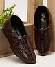 Tiny Bugs Abstract Designed Slip On Mojaris  - Brown