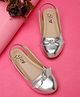 Tiny Bugs Bow Applique Detailed Back Open Ballerinas - Silver