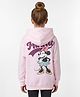 Primo Gino Disney Terry Knit Full Sleeves Hooded SweatJacket with Minnie Mouse Graphic & Kangaroo Pocket - Baby Pink