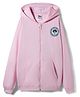 Primo Gino Disney Terry Knit Full Sleeves Hooded SweatJacket with Minnie Mouse Graphic & Kangaroo Pocket - Baby Pink
