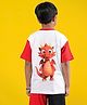 WEARDUDS Cotton Knit Half Sleeves Dragon Printed Tee - White