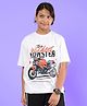 WEARDUDS Cotton Knit Half Sleeves Super Bike Printed Tee - White
