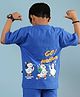 WEARDUDS Cotton Knit Half Sleeves Duck Printed Tee - Royal Blue