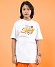 WEARDUDS Cotton Knit Half Sleeves Hello Spring Text Printed - White