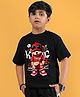 WEARDUDS Cotton Knit Half Sleeves Hip Hop Teddy Print Tee - Black