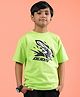 WEARDUDS Cotton Knit Half Sleeves Duds Text Printed Oversized Tee - Neon Green